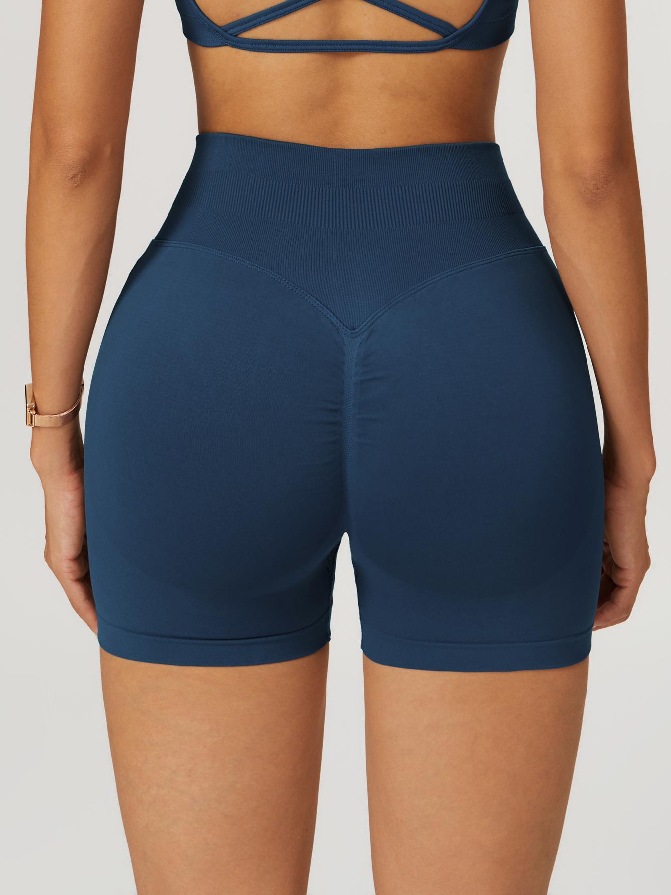 Women's Scrunch Butt Lifting Workout Shorts - High Waisted Seamless Booty Biker Shorts for Gym, Running & Squat