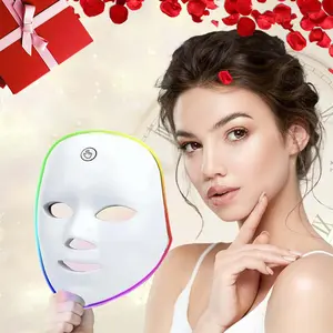 LED Light Facial Mask, 7 Color Light Facial Mask, Facial Beauty Instrument, Professional Facial Skin Care Tool for Women, Radiant Glow Mask, Brightening Mask