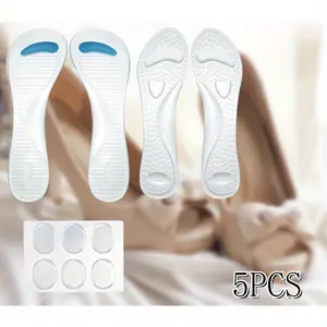 6PCS Gel Heel Pads and 2 Pairs High Heel Cushion Inserts Women, 3/ 4 Insoles Transparent Shoe Fillers Clear Gel Shoe Inserts,for Women and Self Adhesive Soft Silicone Heel Pads