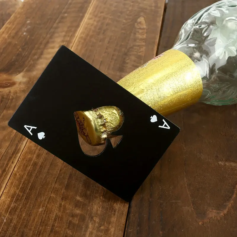 Spade A Credit Card Bottle Opener Creative Playing Card shaped Stainless Steel Home Tool Kitchen Gadgets Bottle Opener Beer Opener Decorative Bottle Opener
