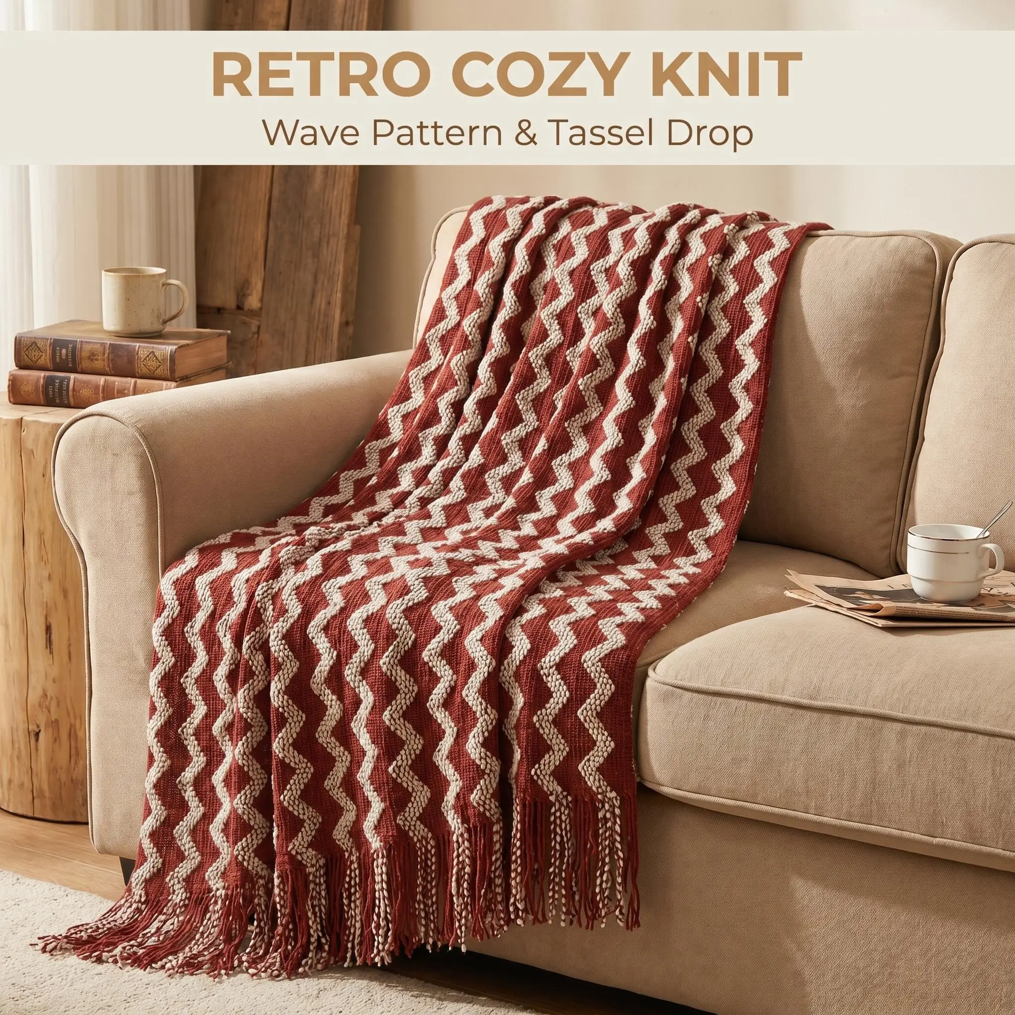 Bedsum Acrylic Knitted Throw Blanket - Soft, Lightweight, Wrinkle Resistant with Woven Tassels for Sofa, Cozy Setup, Sun Protection, Pink Blankets Warm Aesthetic, Acrylic Fabric