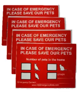 Pet Alert Window Decals (4pk)