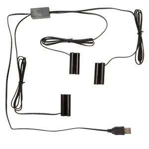 Melrose 92593DS 18 in. Lead Wire, 38 in. Lead Wire Plastic 3 to 1 2 x AA Replacement Battery, Black - Set of 2