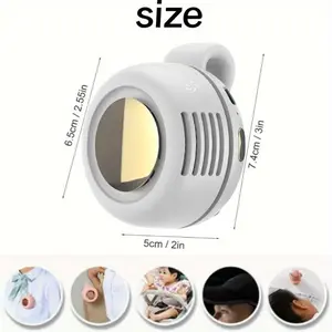 Portable Silent Mini Bladeless Electric Fan,Mini Whirlwind Fan for Waist Clip Fan, 3 Speeds Hands-Free Neck Fan,Suitable for Outdoor & Travel & Office, Travel Accessories, Gift (White)
