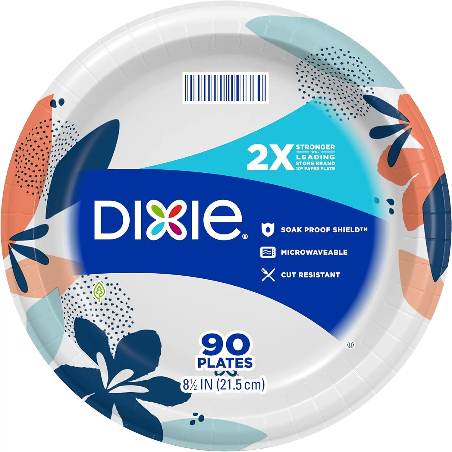 Ultra-Durable 8.5" Paper Plates - 90 Count, Microwave-Safe, 2X Stronger for All Occasions Disposable