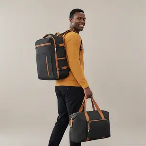 MY 2Pcs Unisex Polyester Travel Set - Multi-Function Foldable Large Capacity Duffel Bag & Carry-On Backpack, Space-Saving Weekender & Personal Item Bag for Travel, Gym - 5008+5010