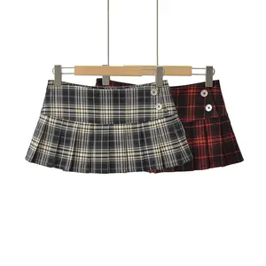 Vintage Korean Plaid Mini Skirt | Y2K Preppy Fashion | Summer A-Line Skater Skirt for Women
