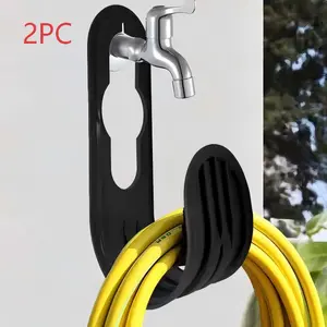 Garden Hose Holder Wall Mount - 2-Pack Durable Hose Hanger for Yard
