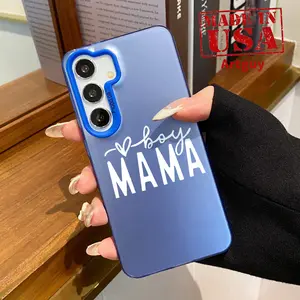 MAMA English Alphabet Case for Samsung S24 ULTRA PLUS S25 S23 S22 Plus Ultra Shockproof Drop Protection Durable PC Smartphone Cover