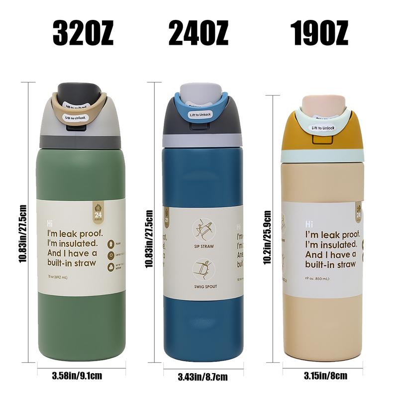 1Pc 19/24/32oz Vacuum Insulated Thermal Tumbler, Stainless Steel Tumbler, Flip Lid Coffee Cup, Keep Hot 12H/Cold 24H, Leakproof Travel Mug for Home Office Desk, Stylish Color Options, Insulat Cup for Indoor Use, Best Gift, Reusable Thermal Mug for Coffee