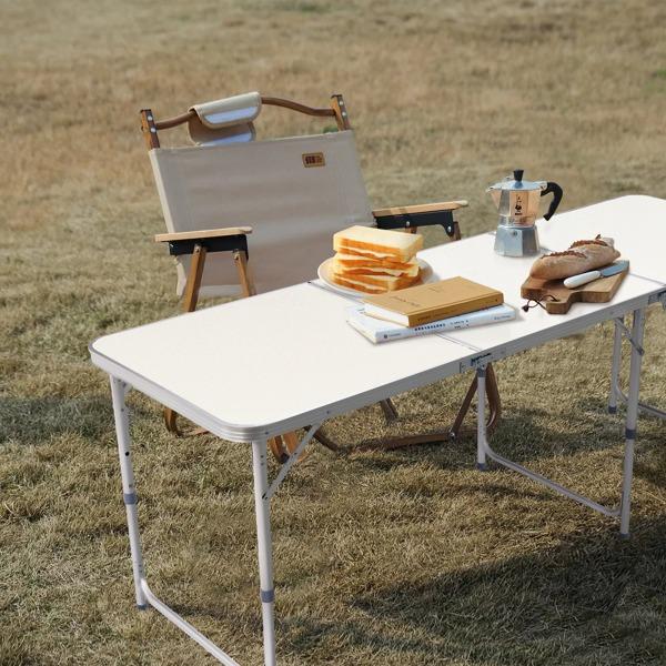 180 x 60 x 70cm Aluminum Alloy Folding Table White