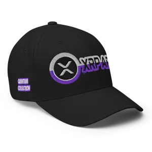 XRP ARMY Quantum Collection Embroidered Black/Purple Structured Cap – Premium Crypto Streetwear Hat