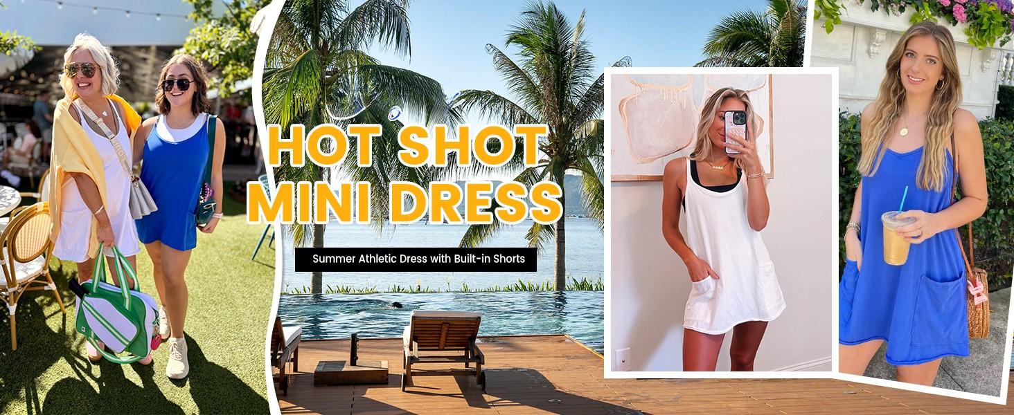 SCUSTY Women's Summer Sleeveless Mini Dress with Built-in Shorts V Neck Spaghetti Straps Athletic Shorts Tennis Dress with Pockets SCUSTY Women's Summer Sleeveless Mini Dress with Built-in Shorts V Neck Spaghetti Straps Athletic Shorts Tennis Dress with Pockets