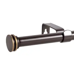 christmas Dwell Smart 5/8" single Curtain Rod with Nerveux Finials,28"-48",48"-84",84"-120"(Pewter,Gold,Weathered White,Bronze Gold)