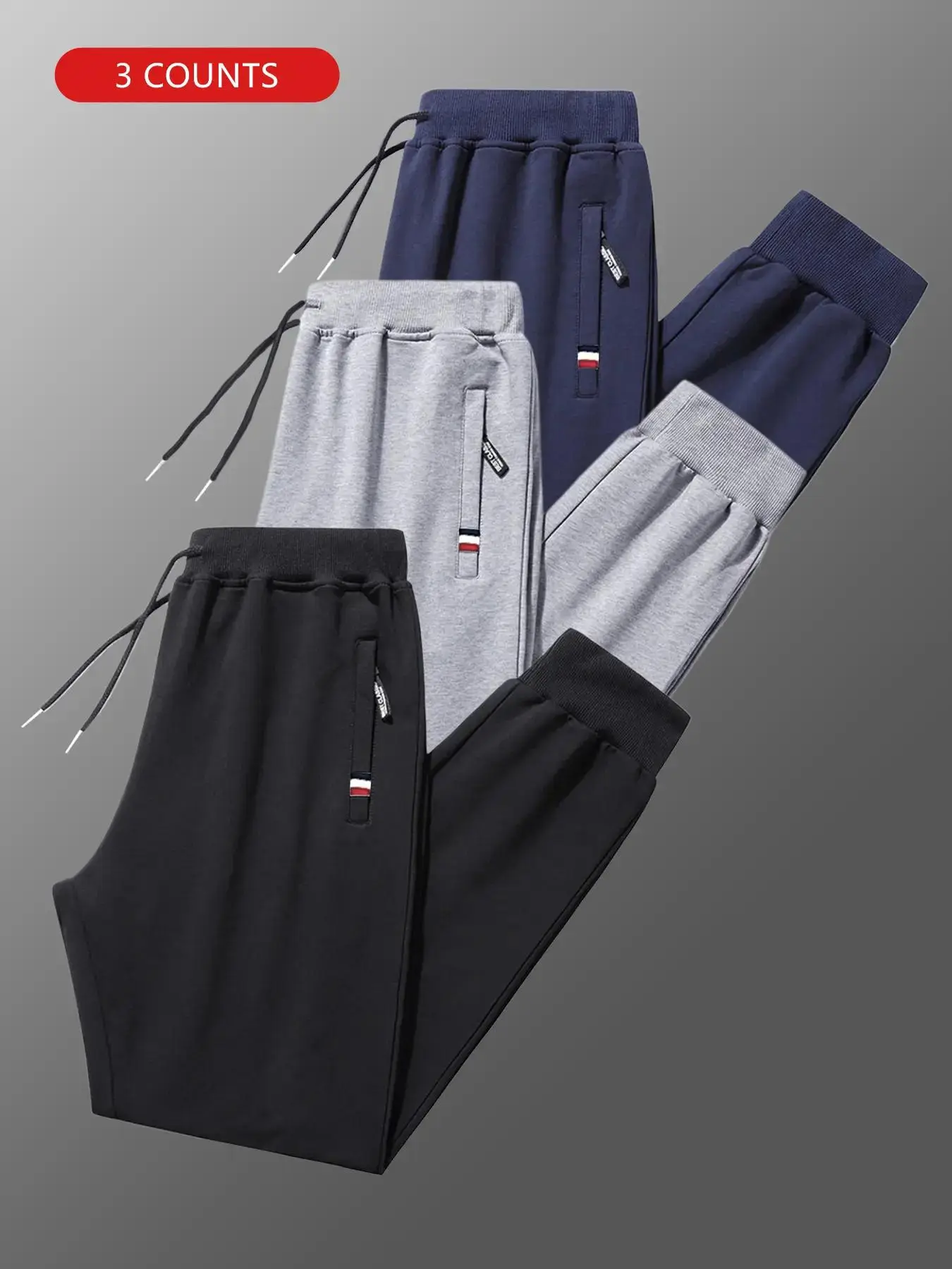 Men's Solid Drawstring Waist Sweatpants, Casual Comfy Pocket Jogger Pants for Spring & Fall, Mens Pants, Men's Trousers for Daily Wear