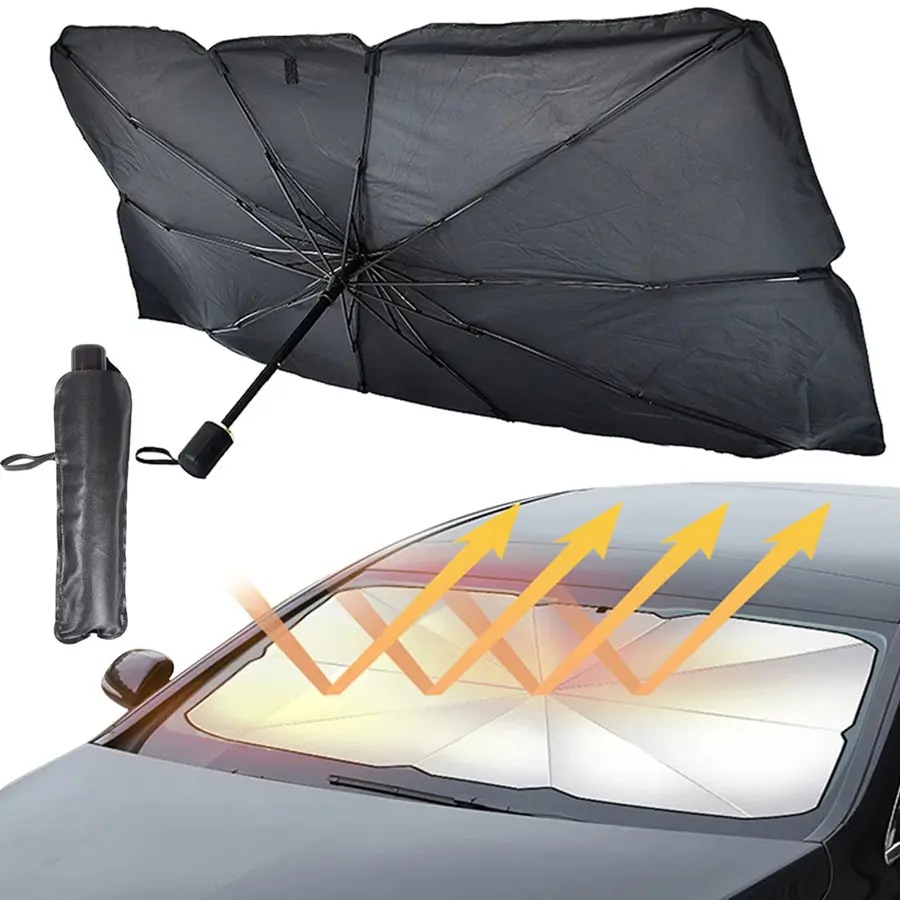 Sundash Synthetic Foldable Umbrella Windshield Shade Protector, UV-Protection Car Sun Shade for Window, Auto Interior Cooling Sun Visor, Car Sun Shades, Sun Shade For Car Window