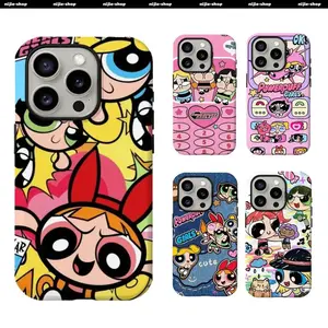 P-Powerpuffs Anime Girls unique style Film Shell Painting Phone Cases For iPhone 17 Promax Pro Air 16 Plus 15 14 13 12 11 & Samsung Galaxy S26 S25 S24 S23 S22 S21 EDGE Plus Ultra FE - Transparent Protective Cover Protection Soft Touch