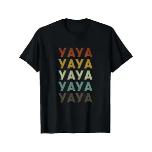 Yaya Women'S Graphic Tee - Vintage Colorful Letter Design, Moisture-Wicking Fabric, Regular Fit Crew Neck Short Sleeve Top for Everyday Use, Sports & Outdoor Activities, Suitable for All Seasons