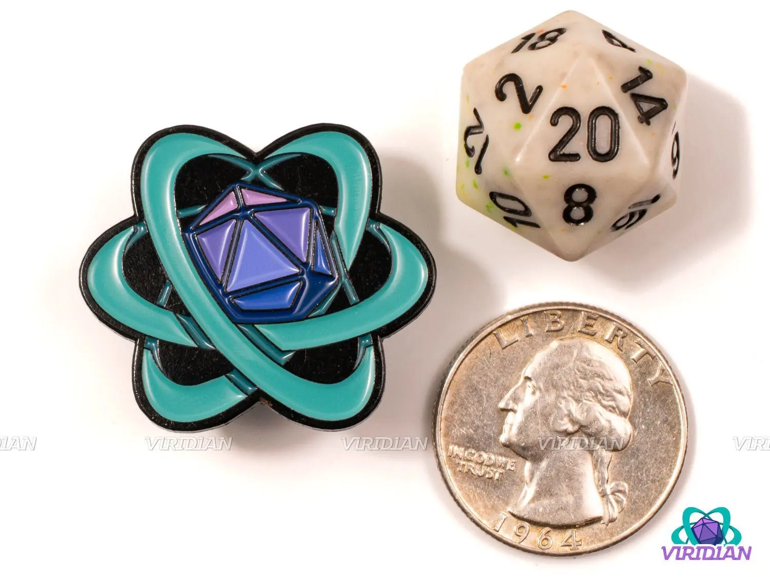 Pin Pals: Viridian Atom Logo | Metal Enamel Lapel Pin | D&D-esque, Dnd, Fantasy Art | (1) Enamel Pin