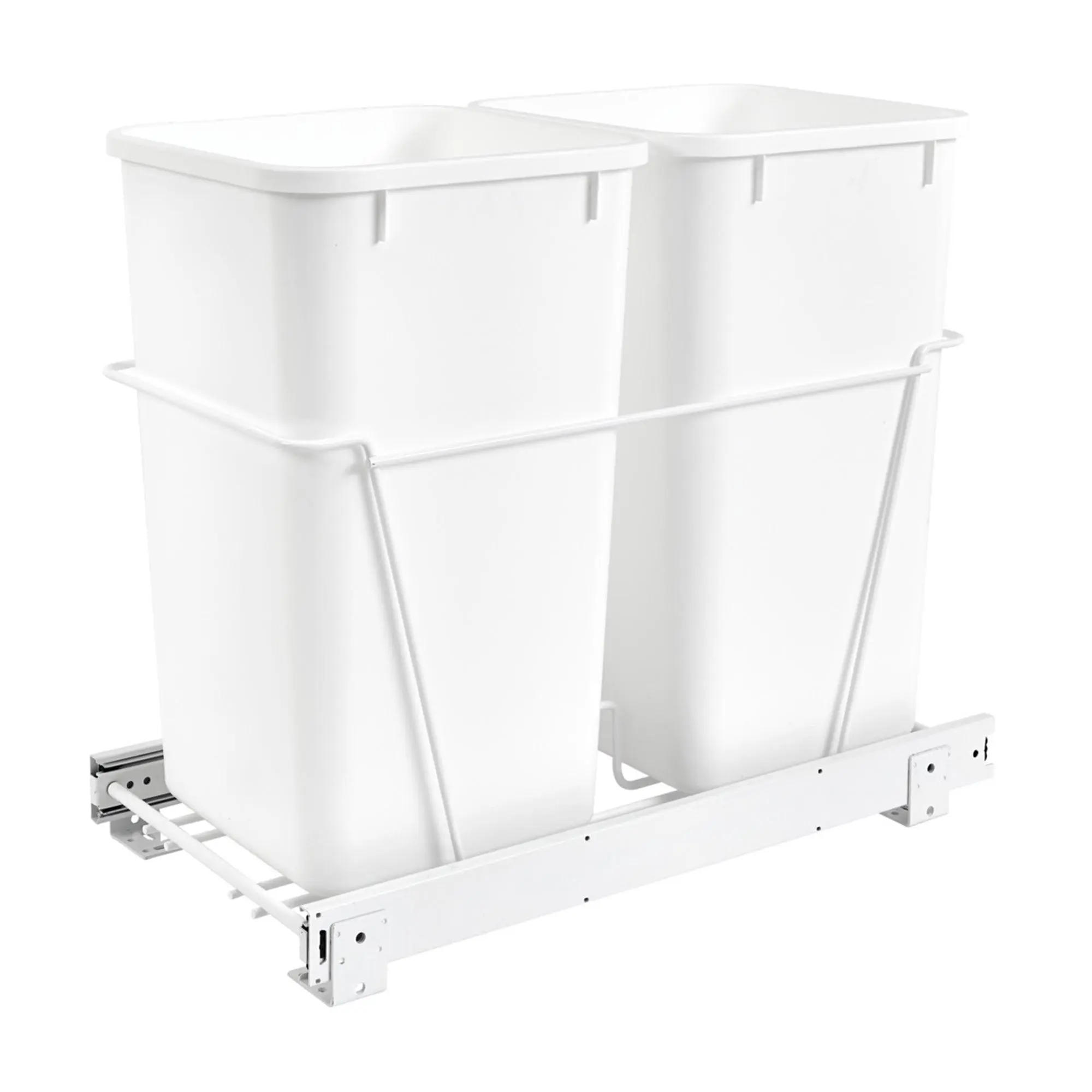 Rev-A-Shelf Double Pull Out Kitchen Cabinet 27 Quart Trash Can, RV-15PB-2