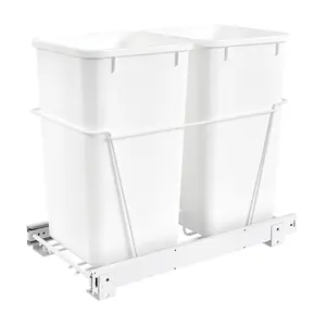 Rev-A-Shelf Double Pull Out Kitchen Cabinet 27 Quart Trash Can, RV-15PB-2
