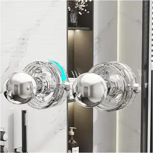 2PCS Suction Cup Door Knobs Mirror Handle for Removable Round Suction Cup Handle for Doors and Drawers Transparent