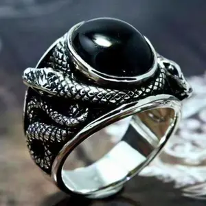 1pc Men's Vintage Gothic Snake Ring for Daily Wear, Fashion Punk Style Wedding Ring, Perfect Jewelry Gift for Birthday, Father’s Day