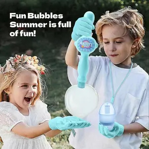 Fog Bubble Machine Rechargeable Automatic Electric Smoke Bubble Maker with Colorful Lights, Music, Elastic Bubble Fog Wand for Kids Parties, Beaches, Summer, Easter Basket Stuffers, 70ml Bubble, Handheld Bubble Maker