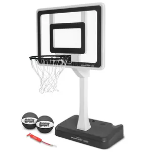 GoSports Splash Hoop LEGEND Pool Basketball Hoop Game with Water Weighted Base, Adjustable Height, and Regulation Steel Rim - Black