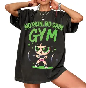 Vintage Powerpulll Buttercup No Pain No Gain Strong Girl Gym Unisex T-Shirt, Y2K #Powerpuuuf Fitness, Workout Shirt, Trending 2026, Weightlifters, Bodybuilding Shirt, Pump Cover Gym Tee for Men Women