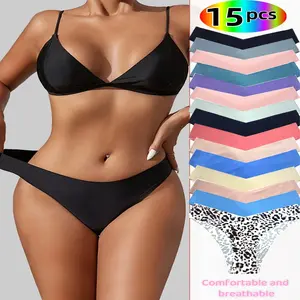 Hi  15-8-7 Piece Seamless Sexy Low-Rise Set Skinny-fit hugs curves. Breathable quick-dry fabric for plus sizes: elegant, comfy—no sweat, no bind, no curl. Soft, cool-touch material reduces friction, ensures all-day comfort. Black Basic underwear for women