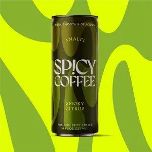 SPICY COFFEE, Amalfi (Citrus, Smoke & Spice), RTD Coffee Latte, 8OZ (12-Pack) Coffee Beverage