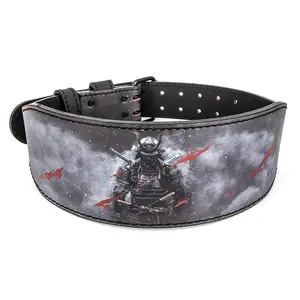 1 Pcs Of Fitness Belt With Warrior Pattern - Suitable For Deep Squat Hard Pull Bench Press Support And Protection Belt - Unisex Sweat Wicking Belt Weight Plates