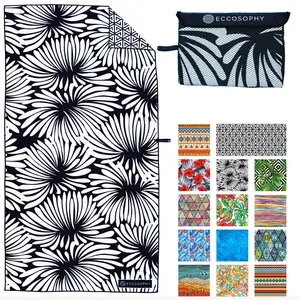 ECCOSOPHY Microfiber Beach Towel - Sand Free, Quick Dry, Lightweight, Super Absorbent, Oversized 71”x35” for Travel, Pool & Camping for Adults (Lovina)