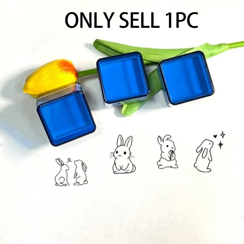 Cute Rabbit Pattern Stamp, 1 Count Lovely Handmade DIY Stamp, Teacher Reward Stamp, Return Stamp, Office Stationery & Supplies for Home School Office