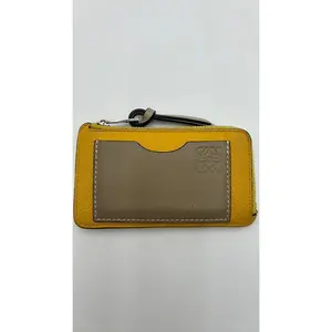 Pre-owned Leather Luxury Bags & Accessories Loewe Zippy Card Holder, Yellow Date Code: 052224 Entrupy ID: B8HMJ4M
