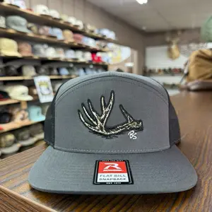 Antler Shed 7 Panel Hat - Charcoal/Black