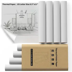 Thermal Paper Roll,Multipurpose Thermal Paper, Letter Paper 8.5 x 11 Inch,Advance Thermal Printing, Thermal Roll Paper Compatible with M08F, Gloryang, Jadens, Munbyn Portable Printer.4 Roll