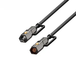 240W Fast Charger Cable with Flashlight & Fire Starter for iPhone 15-17 Android Camping Essential Type-C Durable Tangle-Resistant