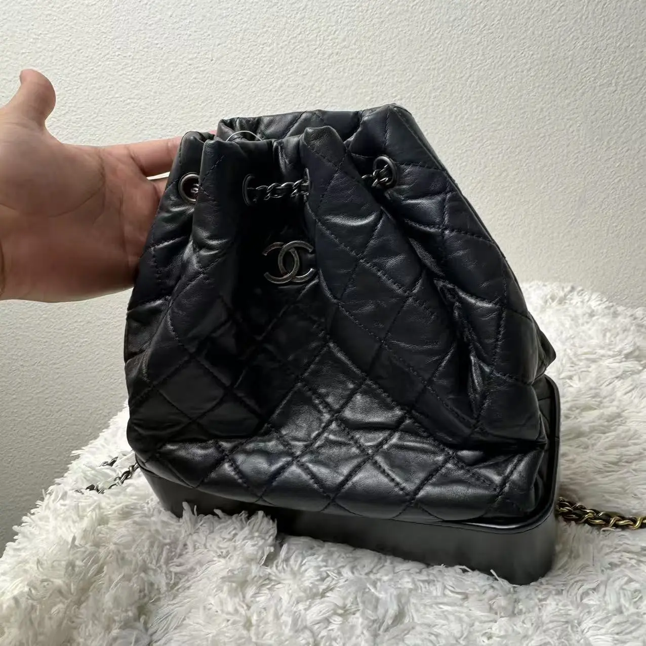 Pre-owned CHANEL LamnSkin Travel Bags Gabrielle leather backpack