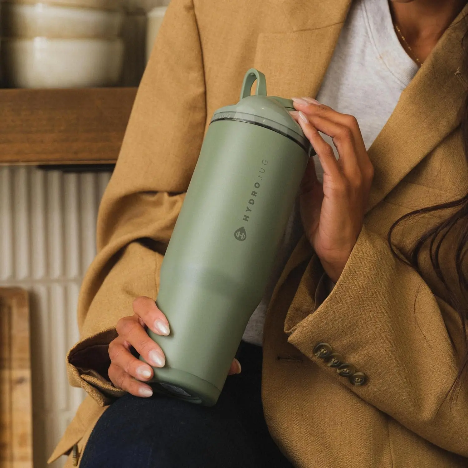 HydroJug Ease2o Insulated Water Bottle, Straw & Chug Lid, Courtyard