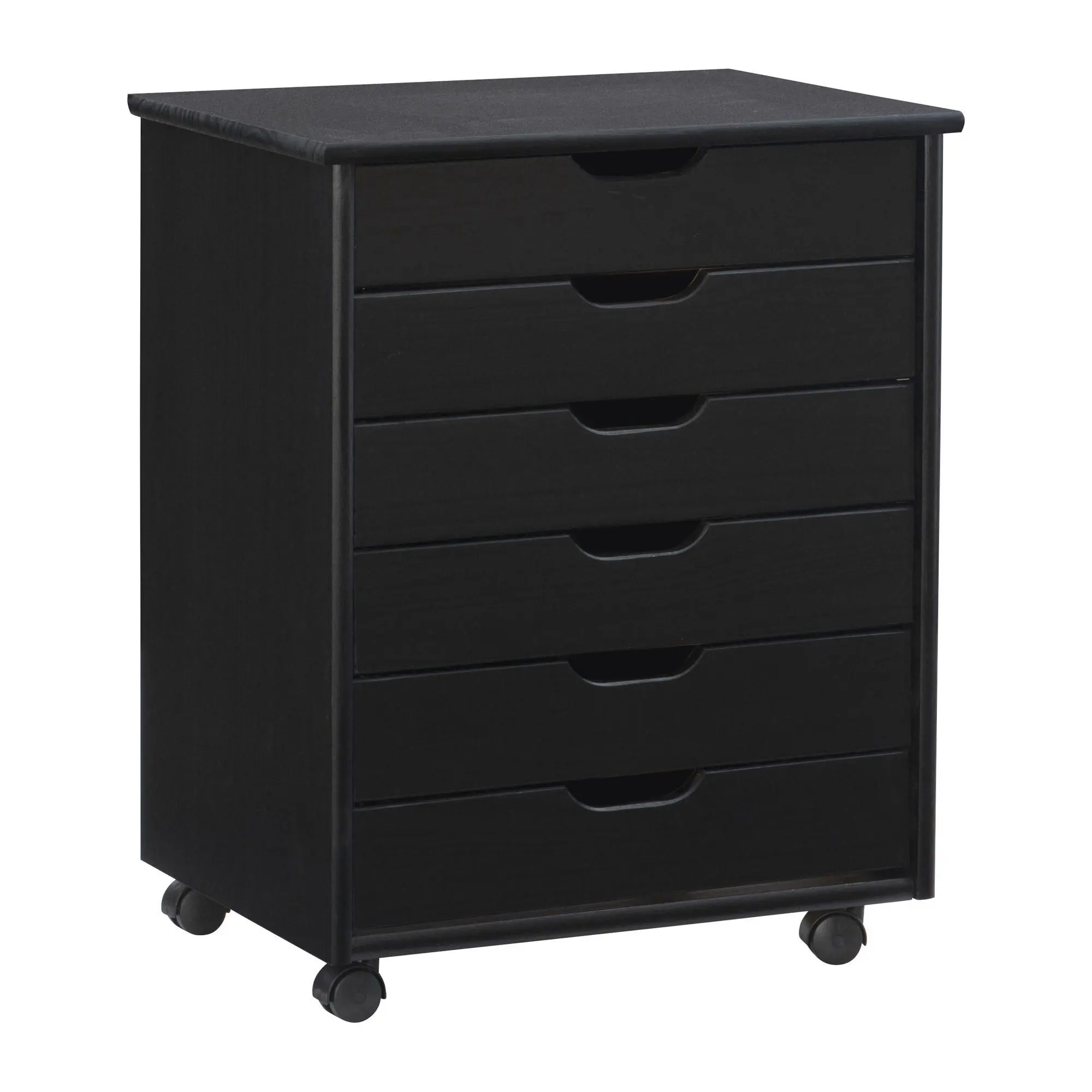 Linon Home Karla Wide 6-Drawer Rolling Cart Linon Home Karla Wide 6-Drawer Rolling Cart