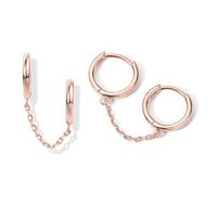 Double Huggie - Rose Gold