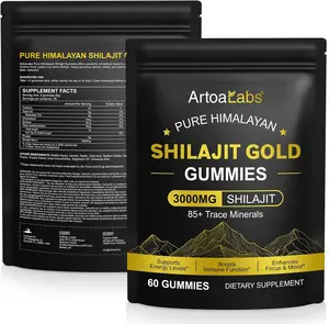 Shilajit Gummies, Pure Himalayan Natural Shilajit Gummies for Men & Women, Rich in Ashwagandha, Gokshura with 85+ Trace Minerals, Energy Boost & Immune Support, 60 Gummies