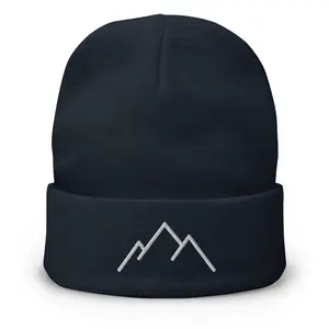 Mountain Outline Embroidered Beanie