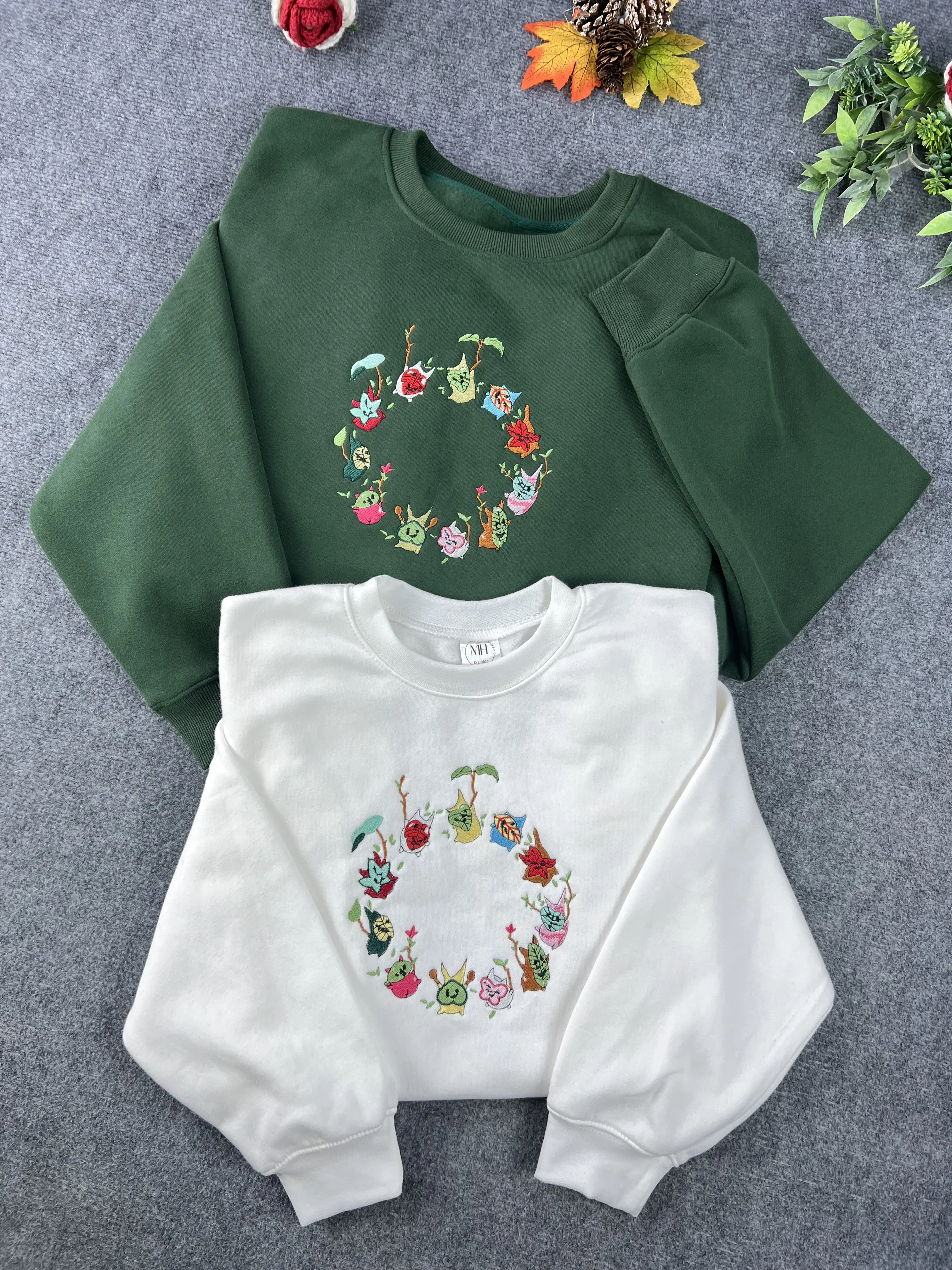 Legend of Zelda Embroidered Sweatshirt, Zelda Inspired Game Hoodie, Korok Hyrule Embroidery Hoodie, Zelda Korok Shirt, Gamer Gift