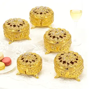 12 Pack Gold Rose Embossed Candy Boxes - Vintage Wedding Favor Packaging, Chocolate Gift Boxes for Bridal Shower Birthday tool