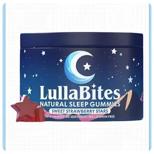 LullaBites Natural Sleep Gummies - 30 Servings -Sweet Strawberry Stars - Magnesium Glycinate – A vital mineral often associated with relaxation.