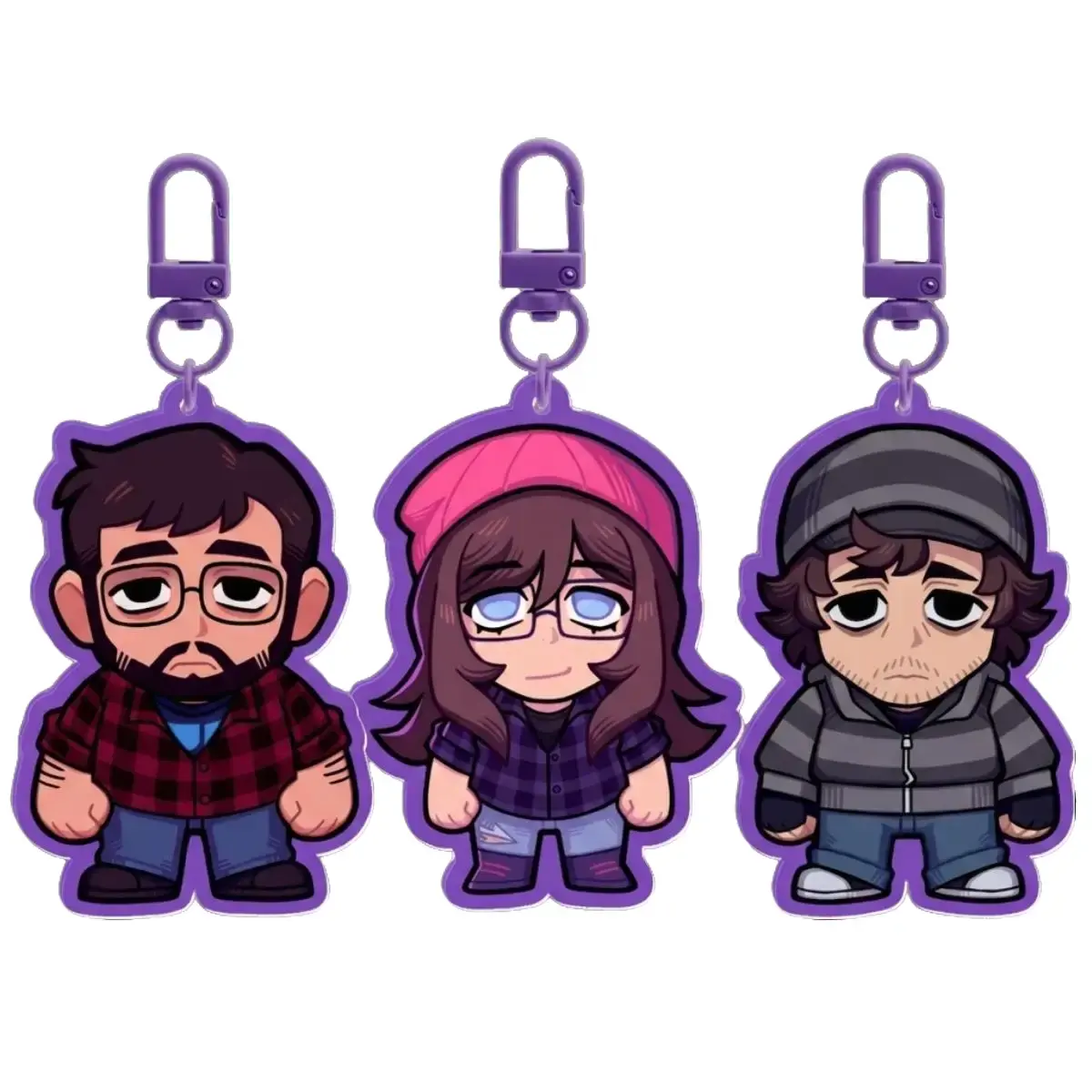 EverymanHYBRID Keychain, Jeff, Vinny, Steph