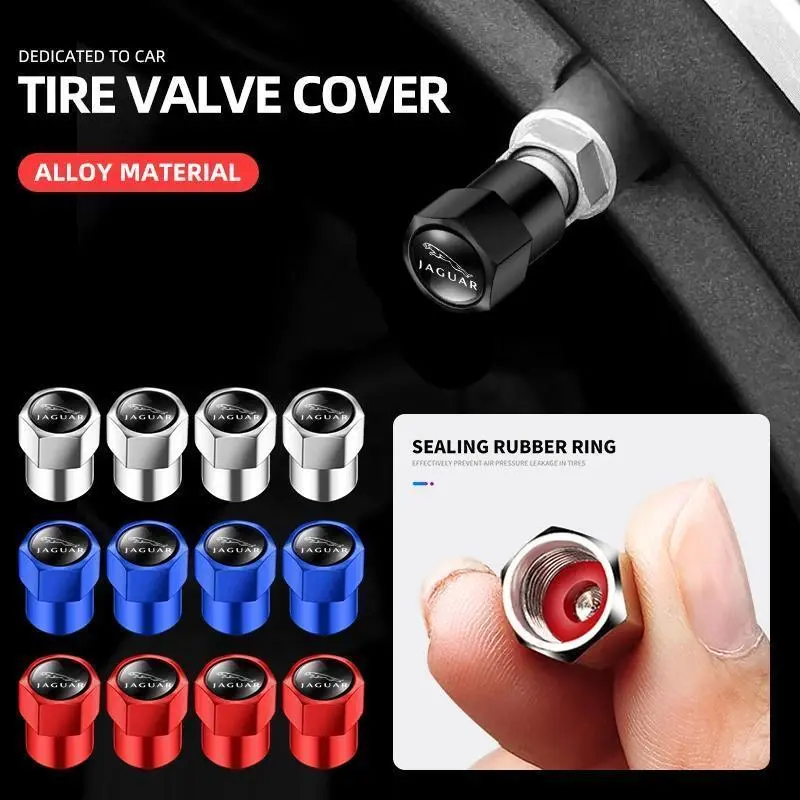 4Pcs Car Tire Valve caps Emblem metal Cap Case Accessories For Jaguar XE XF XJ F-Type F-Pace XKR XEL XFL S F XK XJL XJ6 XJS